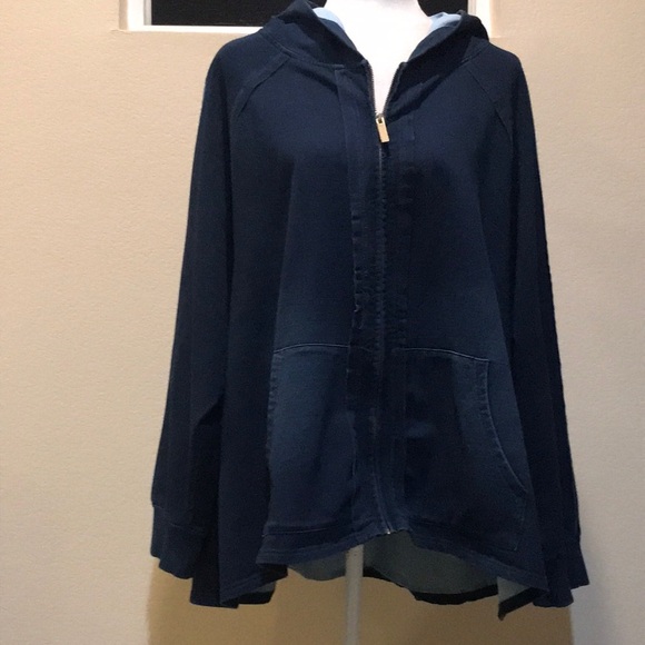 DG2 Diane GilmanDistressed Cotton Blend Hoodie w/Pockets-Missing Drawstring-2X - Picture 1 of 11
